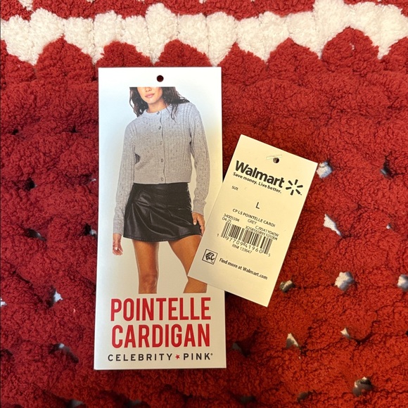 NWOT Pointelle Cardigan. Gray. large - Picture 3 of 3